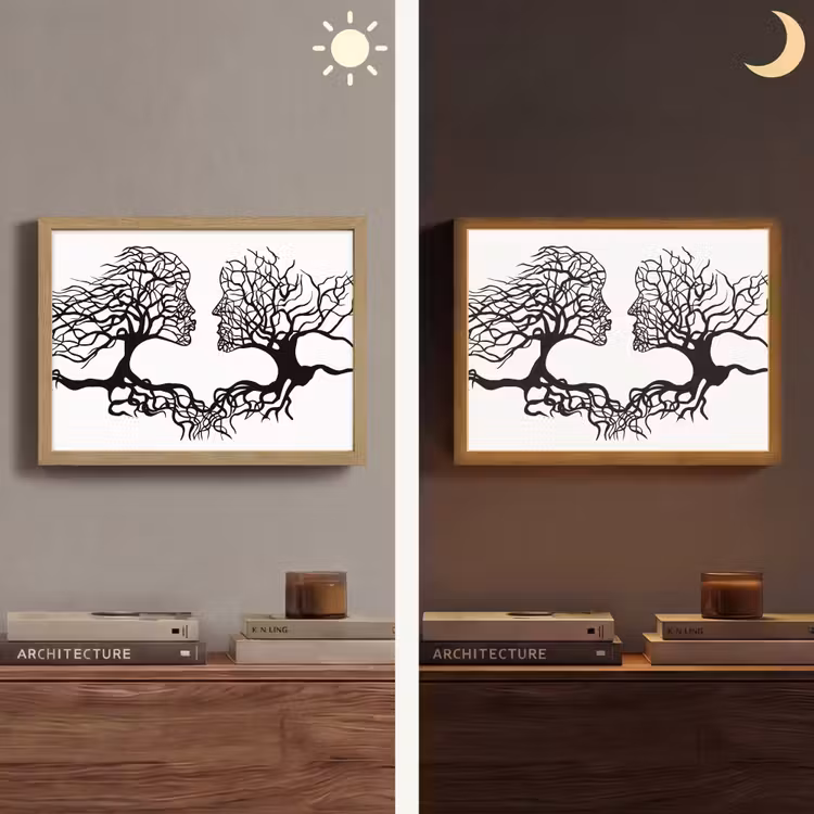 Lightbox - Wandlamp - Bomen - Gezicht - Kunst - Abstract — 6