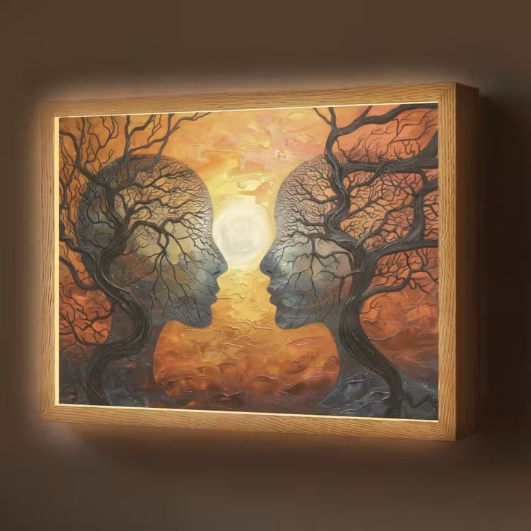 Lightbox - Wandlamp - Bomen - Gezichten - Zon - Kunst — 1