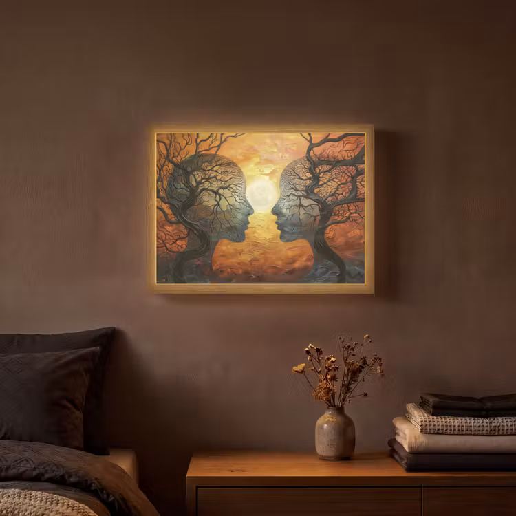 Lightbox - Wandlamp - Bomen - Gezichten - Zon - Kunst — 3