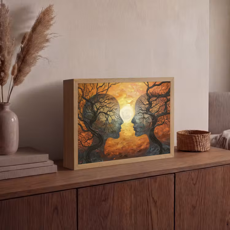 Lightbox - Wandlamp - Bomen - Gezichten - Zon - Kunst — 4