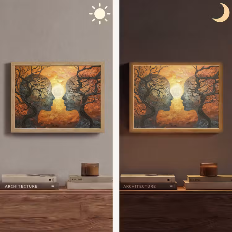 Lightbox - Wandlamp - Bomen - Gezichten - Zon - Kunst — 6