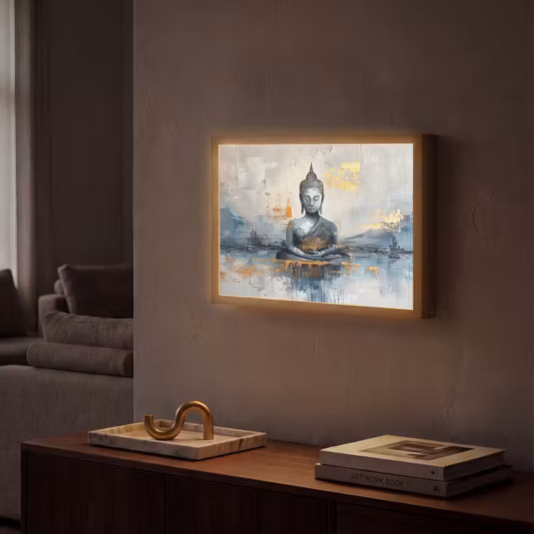 Lightbox - Wandlamp - Buddha - Goud - Abstract - Modern — 2
