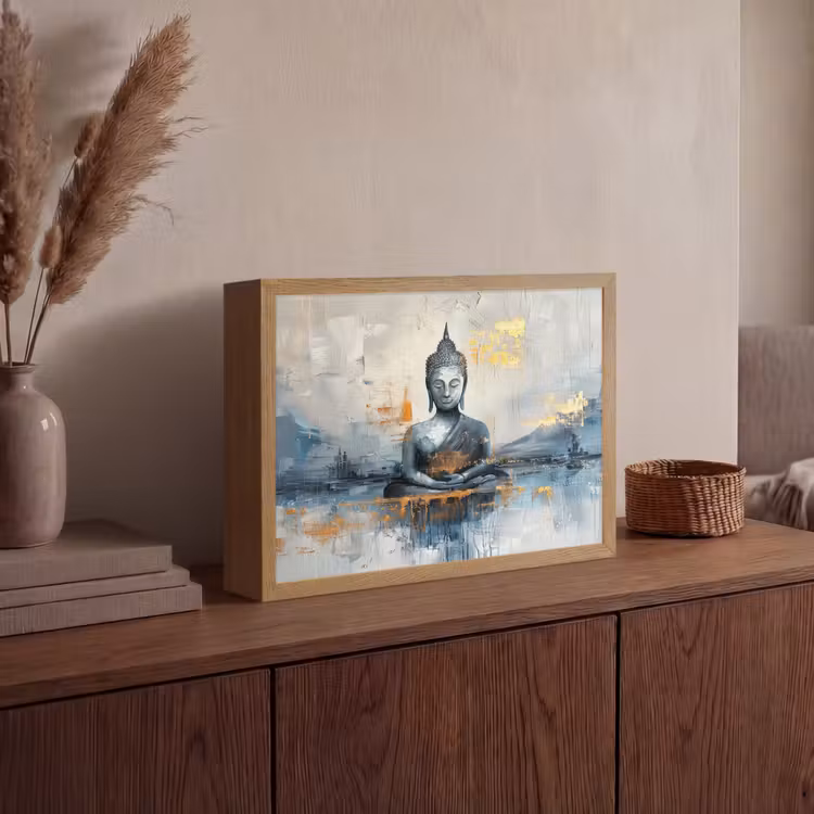 Lightbox - Wandlamp - Buddha - Goud - Abstract - Modern — 4