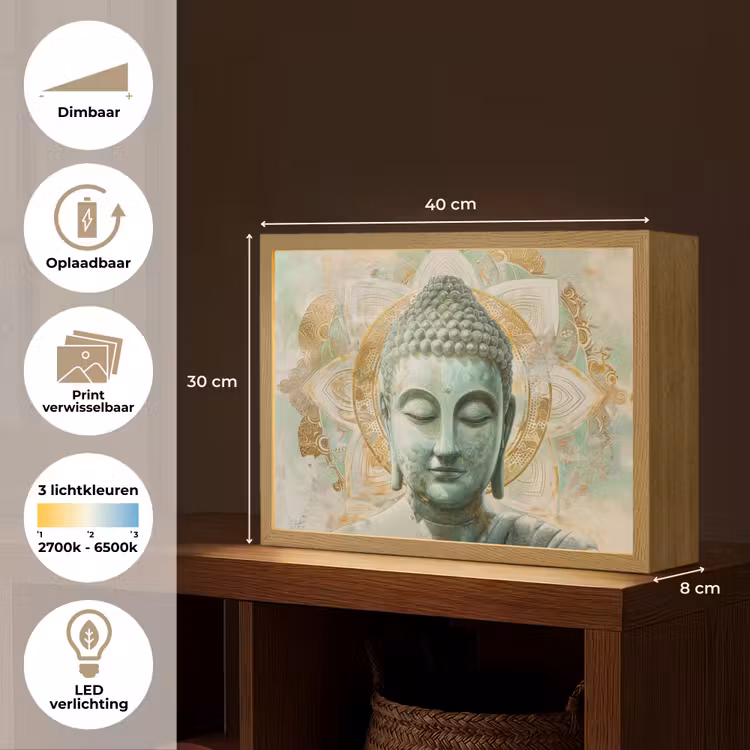 Lightbox - Wandlamp - Buddha - Mandala - Modern - Spiritualiteit — 10
