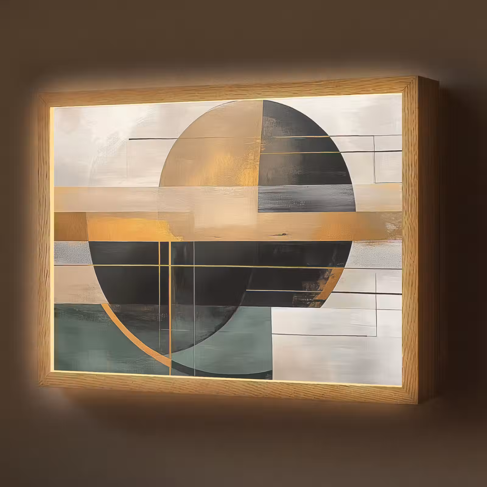 Lightbox - Wandlamp - Abstract - Goud - Brons - Groen - Vormen - Modern — 1