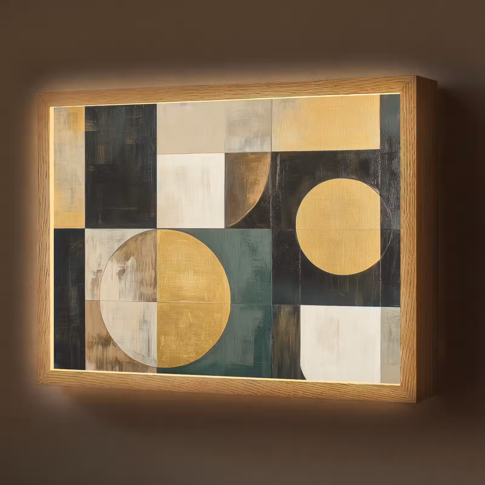 Lightbox - Wandlamp - Abstract - Goud - Brons - Vormen - Geometrisch — 1