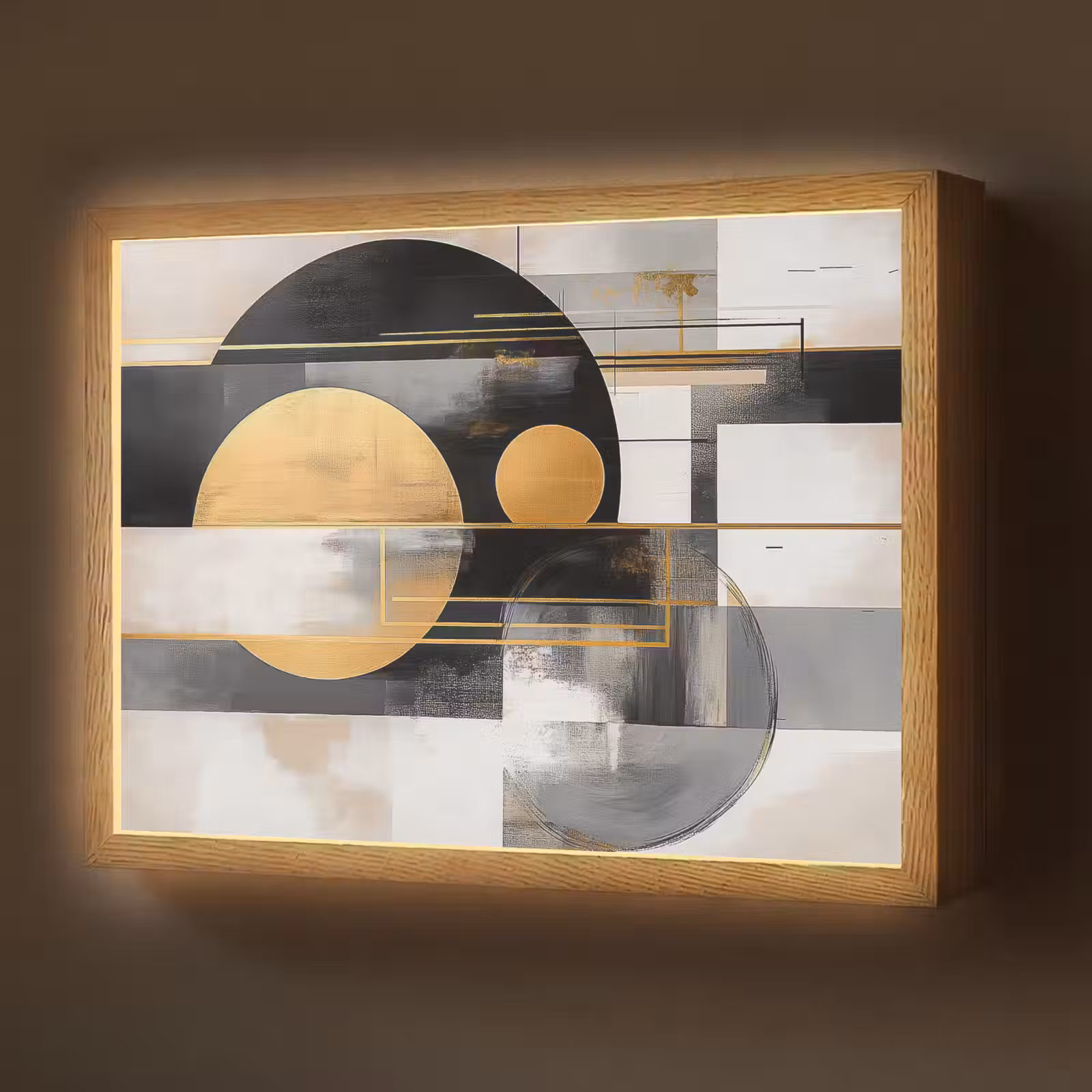 Lightbox - Wandlamp - Abstract - Goud - Zilver - Vormen - Aesthetic - Modern — 1