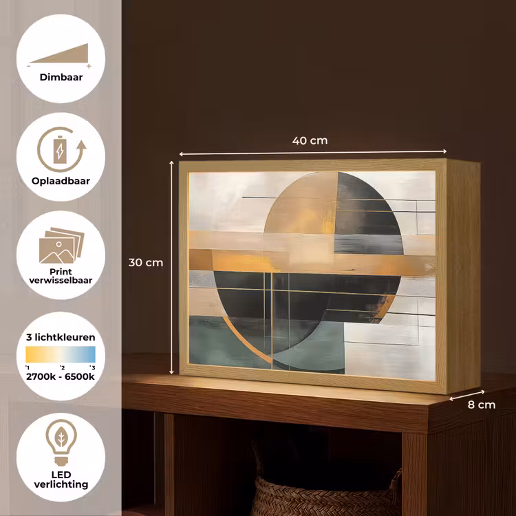 Lightbox - Wandlamp - Abstract - Goud - Brons - Groen - Vormen - Modern — 10