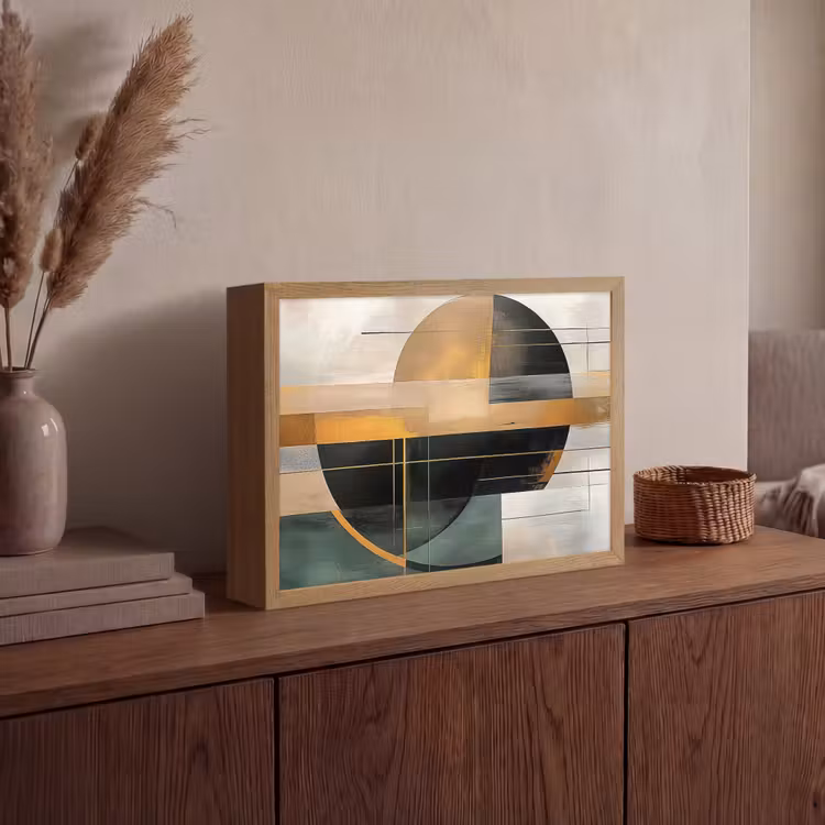 Lightbox - Wandlamp - Abstract - Goud - Brons - Groen - Vormen - Modern — 4