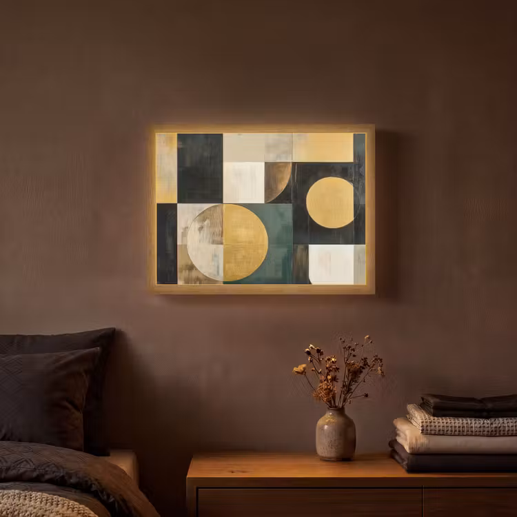 Lightbox - Wandlamp - Abstract - Goud - Brons - Vormen - Geometrisch — 3