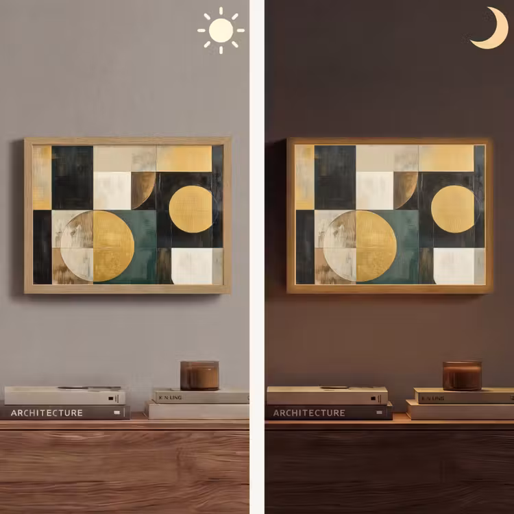 Lightbox - Wandlamp - Abstract - Goud - Brons - Vormen - Geometrisch — 6