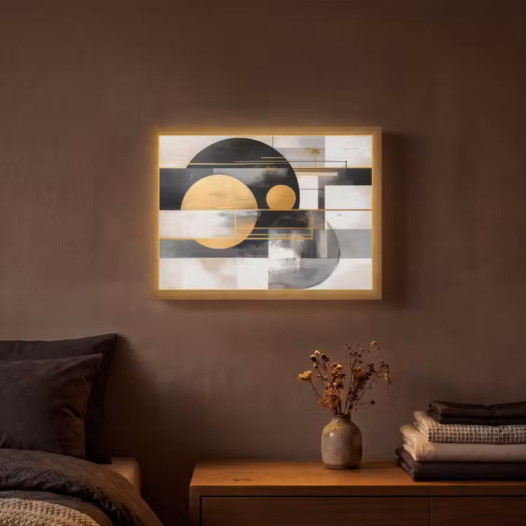 Lightbox - Wandlamp - Abstract - Goud - Zilver - Vormen - Aesthetic - Modern — 3