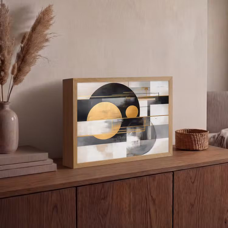 Lightbox - Wandlamp - Abstract - Goud - Zilver - Vormen - Aesthetic - Modern — 4