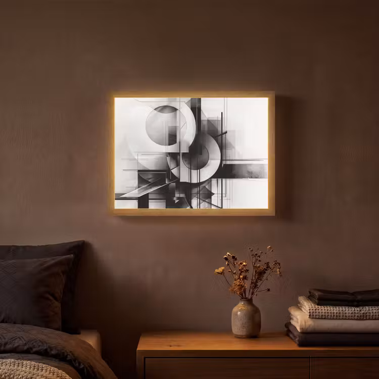 Lightbox - Wandlamp - Abstract - Kunst - Modern - Zwart wit — 3