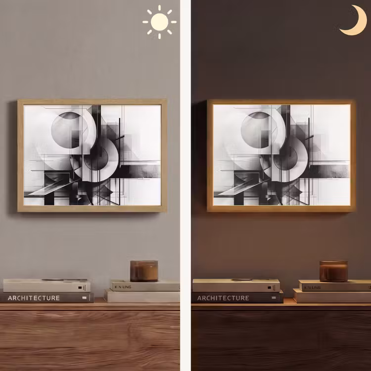 Lightbox - Wandlamp - Abstract - Kunst - Modern - Zwart wit — 6