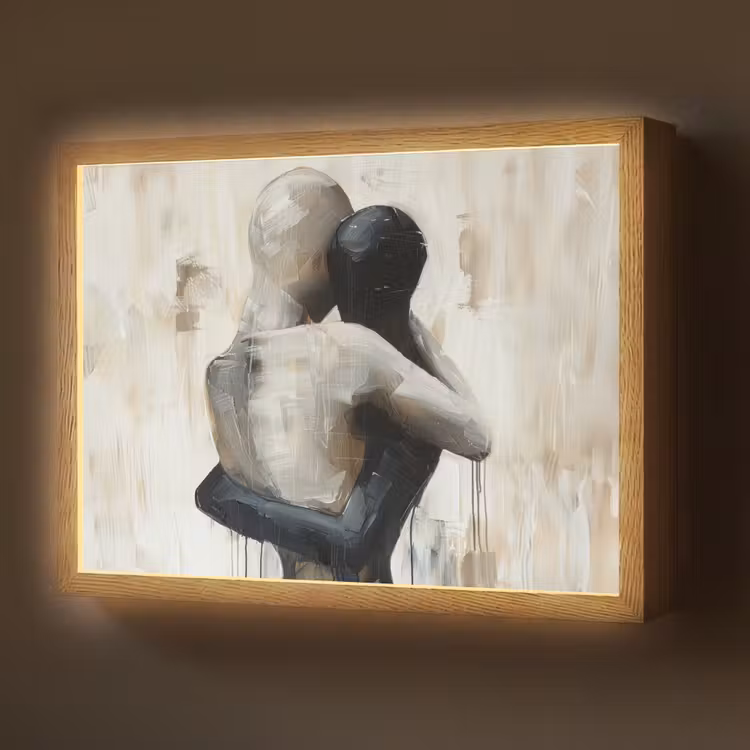 Lightbox - Wandlamp - Abstract - Liefde - Zwart wit - Modern — 1