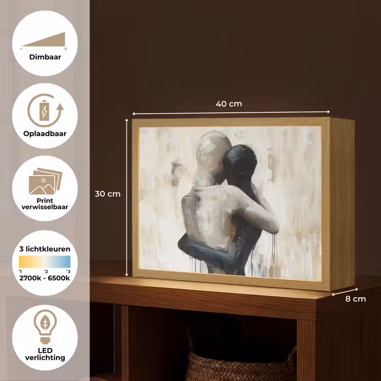 Lightbox - Wandlamp - Abstract - Liefde - Zwart wit - Modern — 10