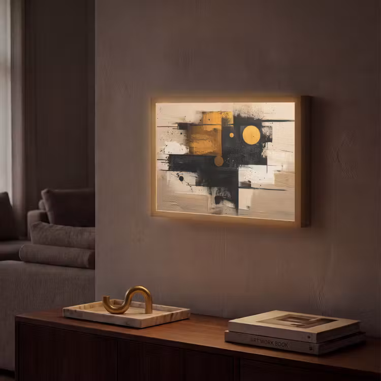 Lightbox - Wandlamp - Abstract - Zwart - Goud - Modern — 2