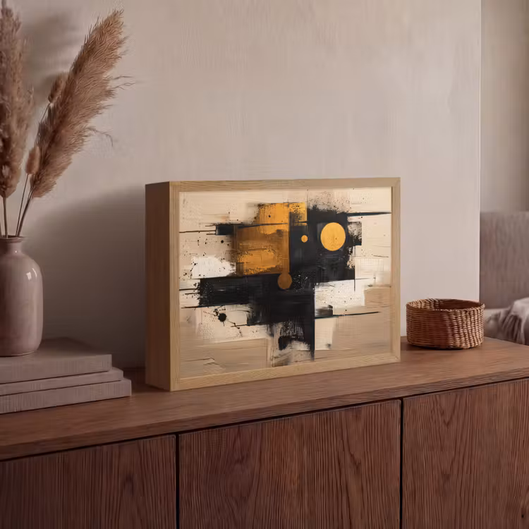 Lightbox - Wandlamp - Abstract - Zwart - Goud - Modern — 4