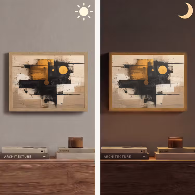 Lightbox - Wandlamp - Abstract - Zwart - Goud - Modern — 6