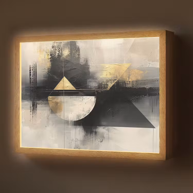 Lightbox - Wandlamp - Abstract - Zwart - Verf - Modern — 1