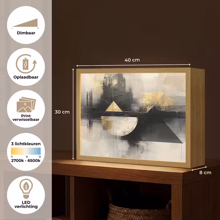 Lightbox - Wandlamp - Abstract - Zwart - Verf - Modern — 10