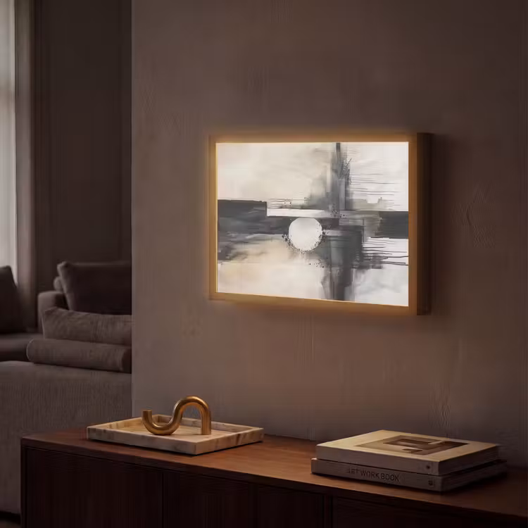 Lightbox - Wandlamp - Abstract - Zwart wit - Verf - Modern — 2