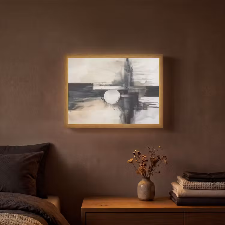 Lightbox - Wandlamp - Abstract - Zwart wit - Verf - Modern — 3