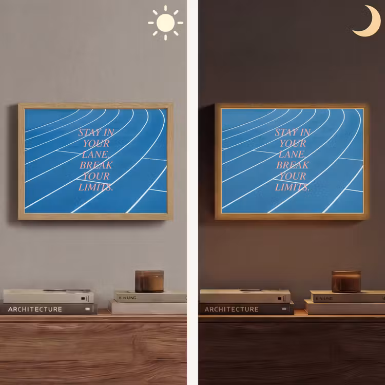 Lightbox - Wandlamp - Atletiekbaan - Blauw - Tekst -Roze — 6