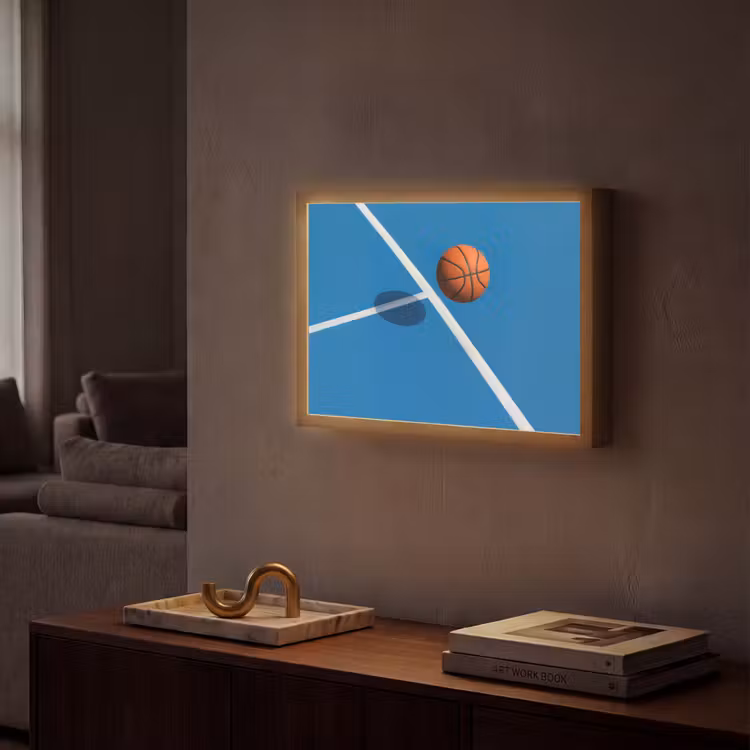 Lightbox - Wandlamp - Basket - Bal - Blauw - Zwevend — 2