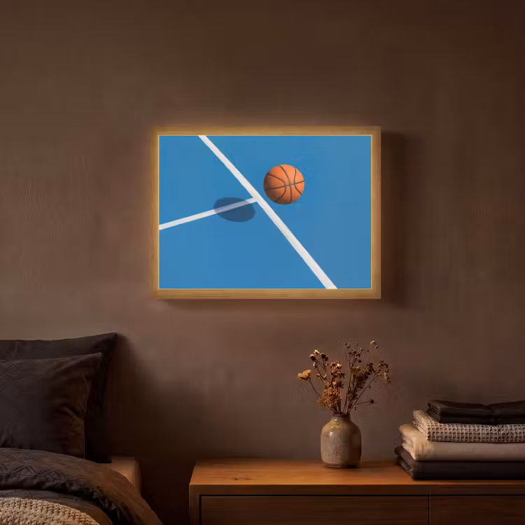 Lightbox - Wandlamp - Basket - Bal - Blauw - Zwevend — 3