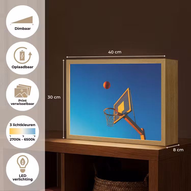 Lightbox - Wandlamp - Basketbal - Lucht - Ring — 10