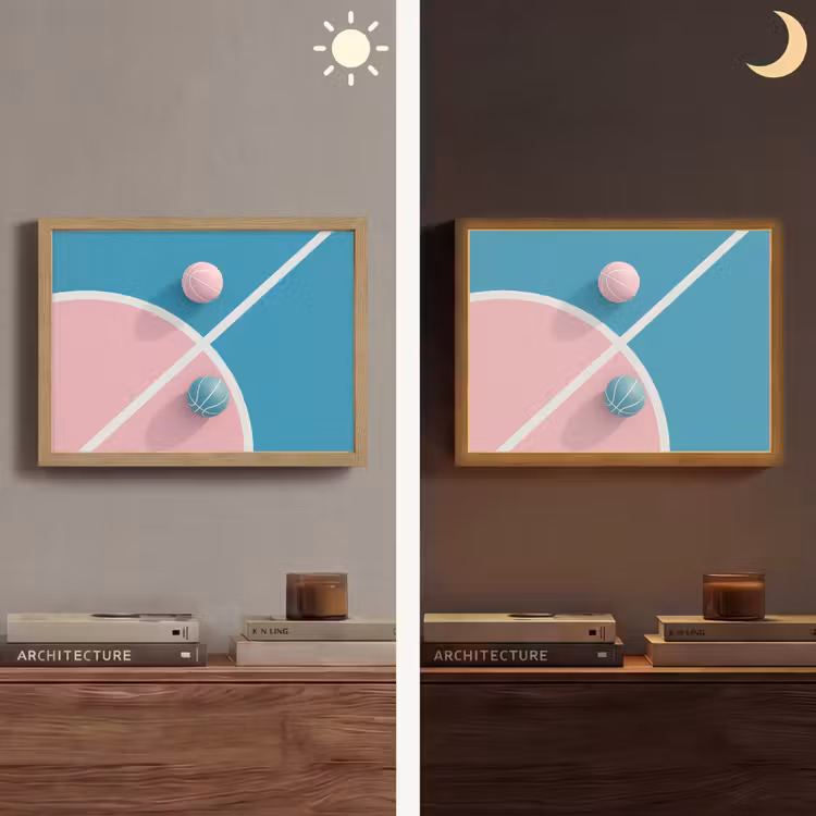 Lightbox - Wandlamp - Basketbal - Pastel - Roze - BLauw — 6