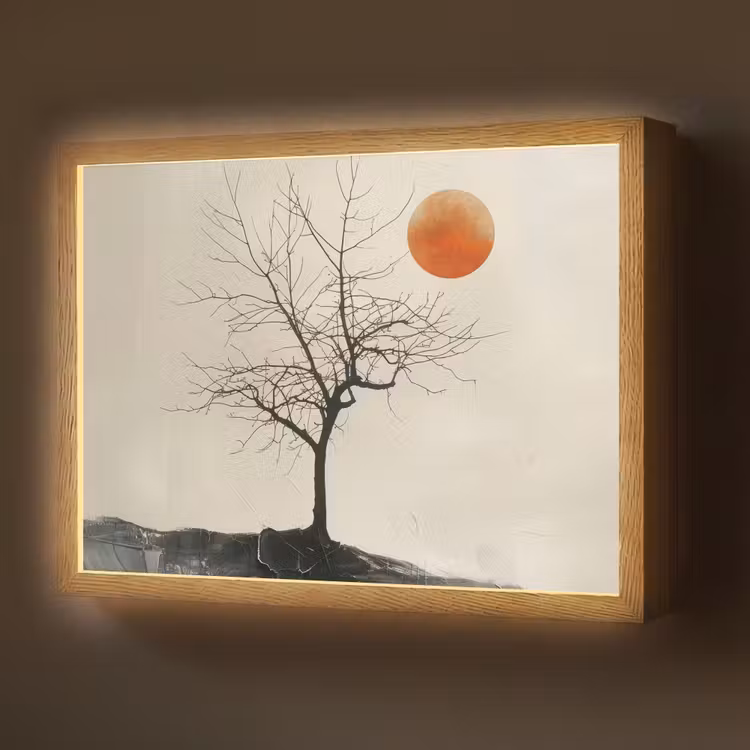 Lightbox - Wandlamp - Boom - Zon - Modern - Landschap — 1