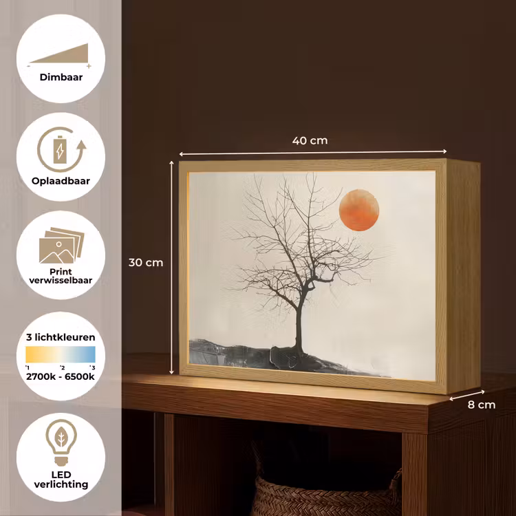 Lightbox - Wandlamp - Boom - Zon - Modern - Landschap — 10