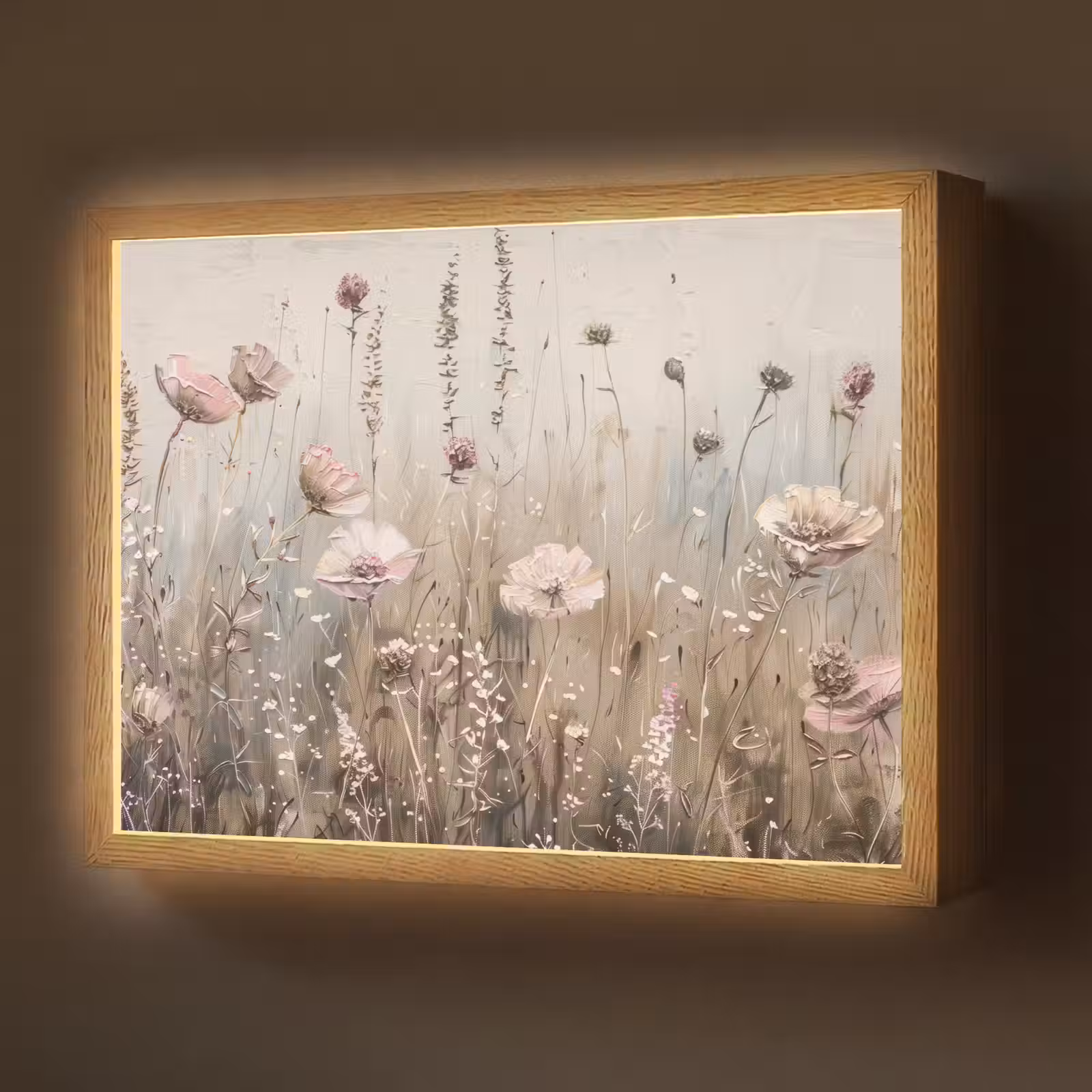 Lightbox - Wandlamp - Bloemen - Roze - Modern - Beige — 1