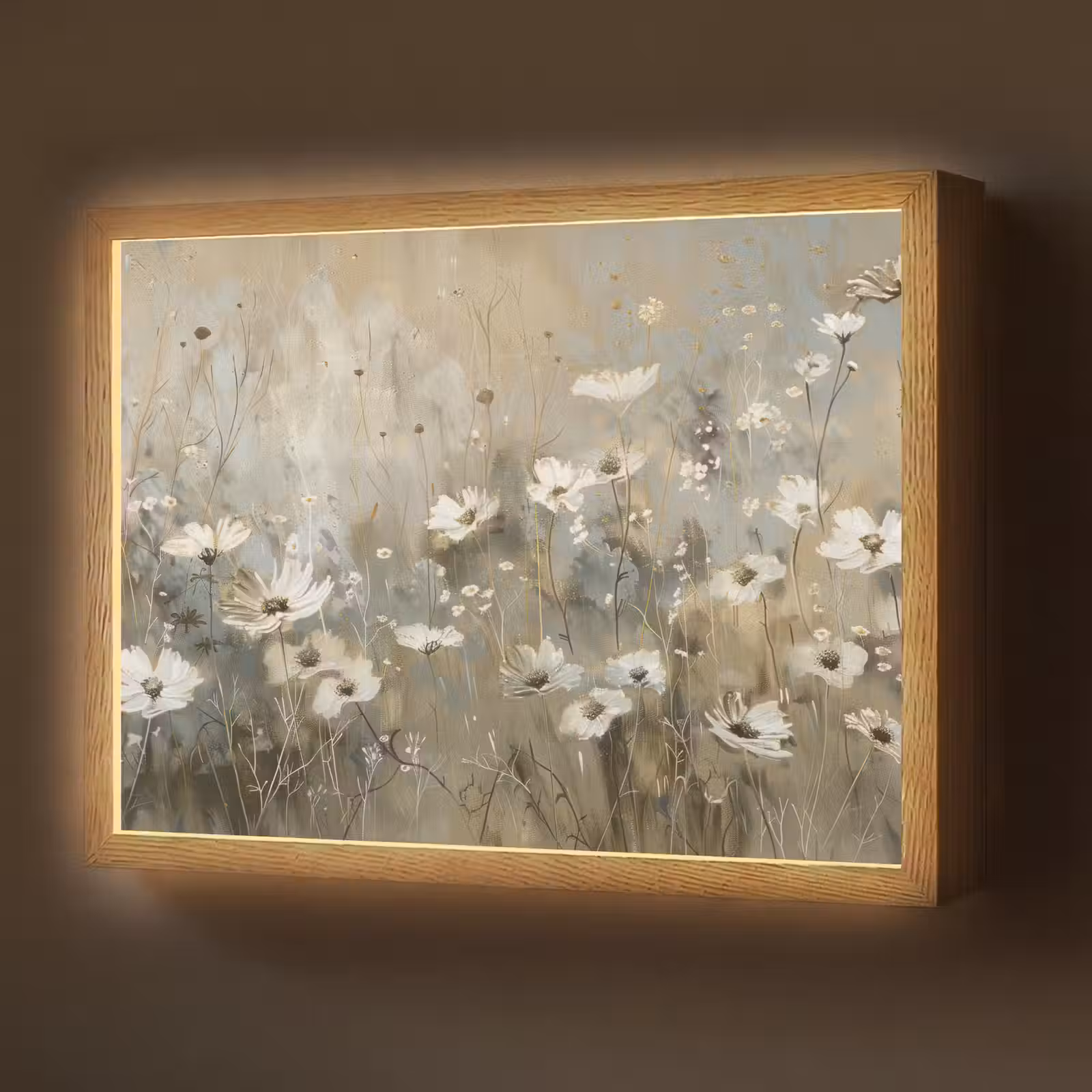 Lightbox - Wandlamp - Bloemen - Wit - Natuur - Grijs - Modern — 1