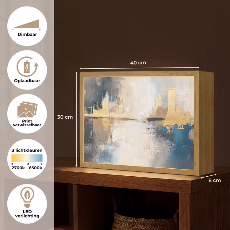 Lightbox - Wandlamp - Abstract - Kunst - Goud — 10
