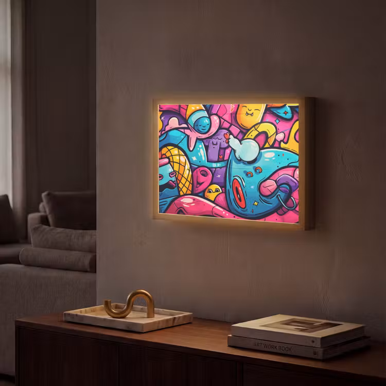 Lightbox - Wandlamp - Abstract - Neon - Design - Kleurrijk - Graffiti — 2
