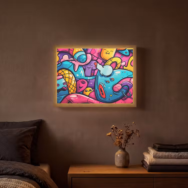 Lightbox - Wandlamp - Abstract - Neon - Design - Kleurrijk - Graffiti — 3