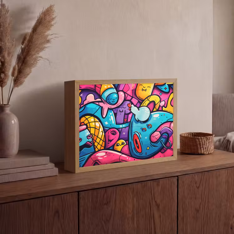 Lightbox - Wandlamp - Abstract - Neon - Design - Kleurrijk - Graffiti — 4