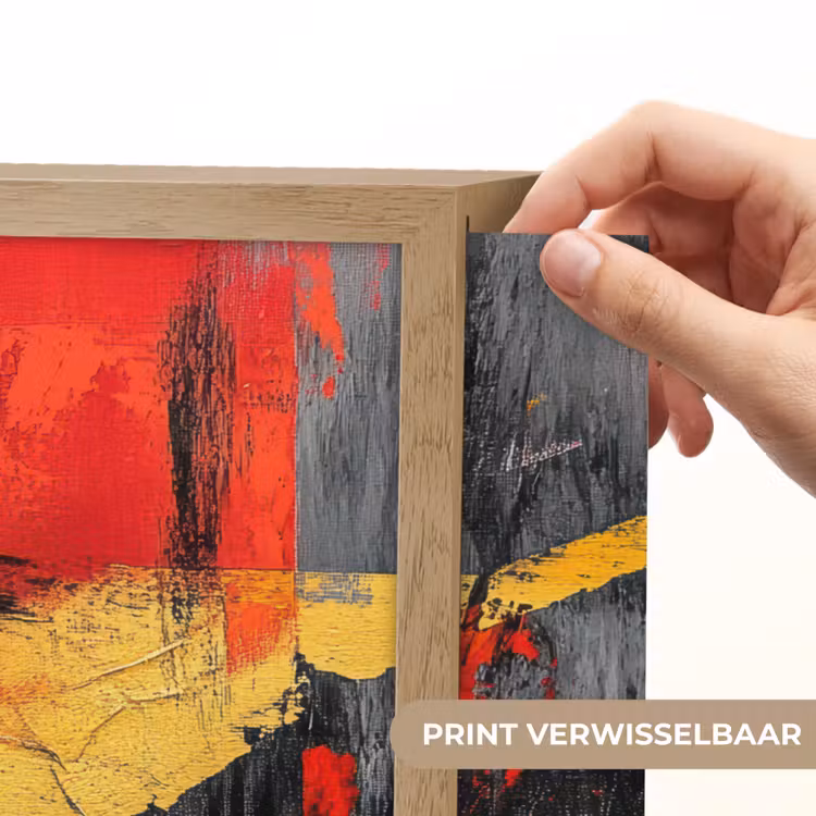 Lightbox - Wandlamp - Abstracte kunst - Goud - Zwart — 5