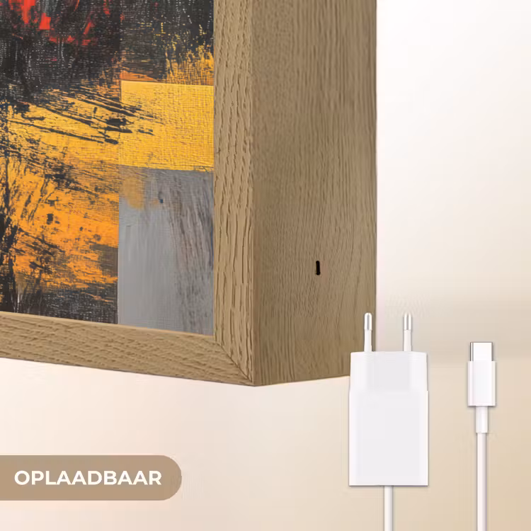 Lightbox - Wandlamp - Abstracte kunst - Goud - Zwart — 7