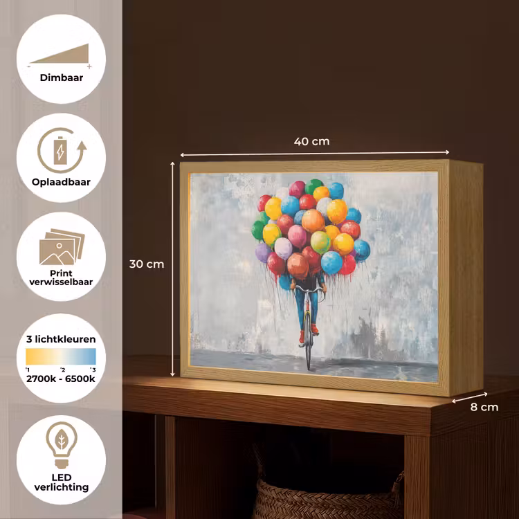 Lightbox - Wandlamp - Balonnen - Street art - Vintage — 10