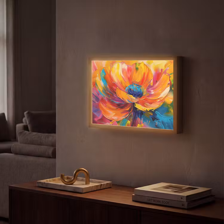 Lightbox - Wandlamp - Bloem - Verflook - Modern - Abstract - Kleuren — 2