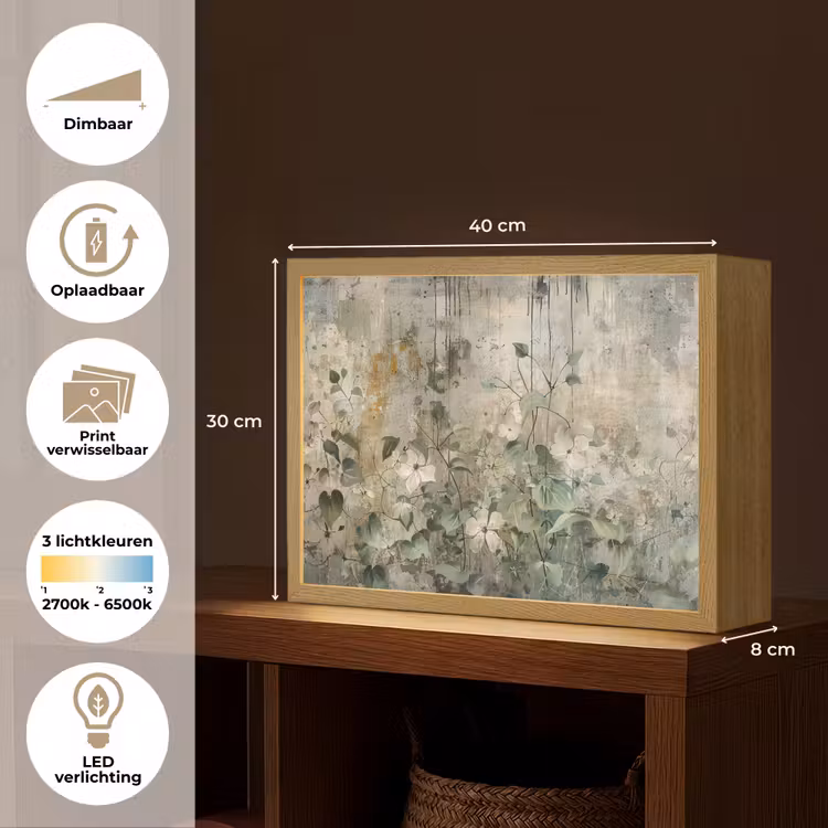 Lightbox - Wandlamp - Bloemen - Bladeren - Abstract - Modern — 10