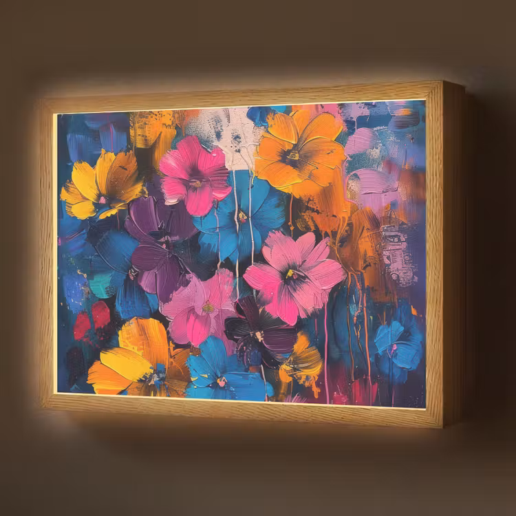 Lightbox - Wandlamp - Bloemen - Kleurrijk - Abstract - Modern — 1