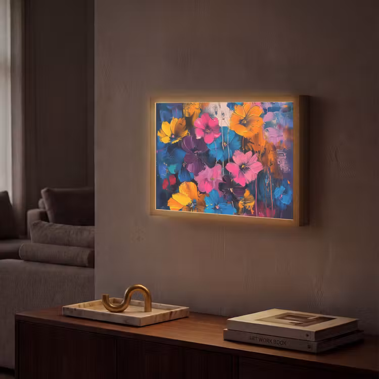 Lightbox - Wandlamp - Bloemen - Kleurrijk - Abstract - Modern — 2