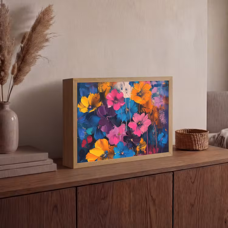 Lightbox - Wandlamp - Bloemen - Kleurrijk - Abstract - Modern — 4