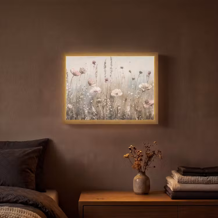 Lightbox - Wandlamp - Bloemen - Roze - Modern - Beige — 3
